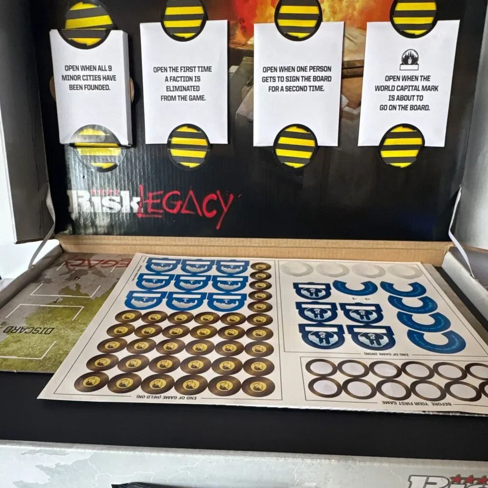 Hasbro Risk: Legacy Strategy Board Game 3-5P Ages 13+ Legacy Opened but NEW